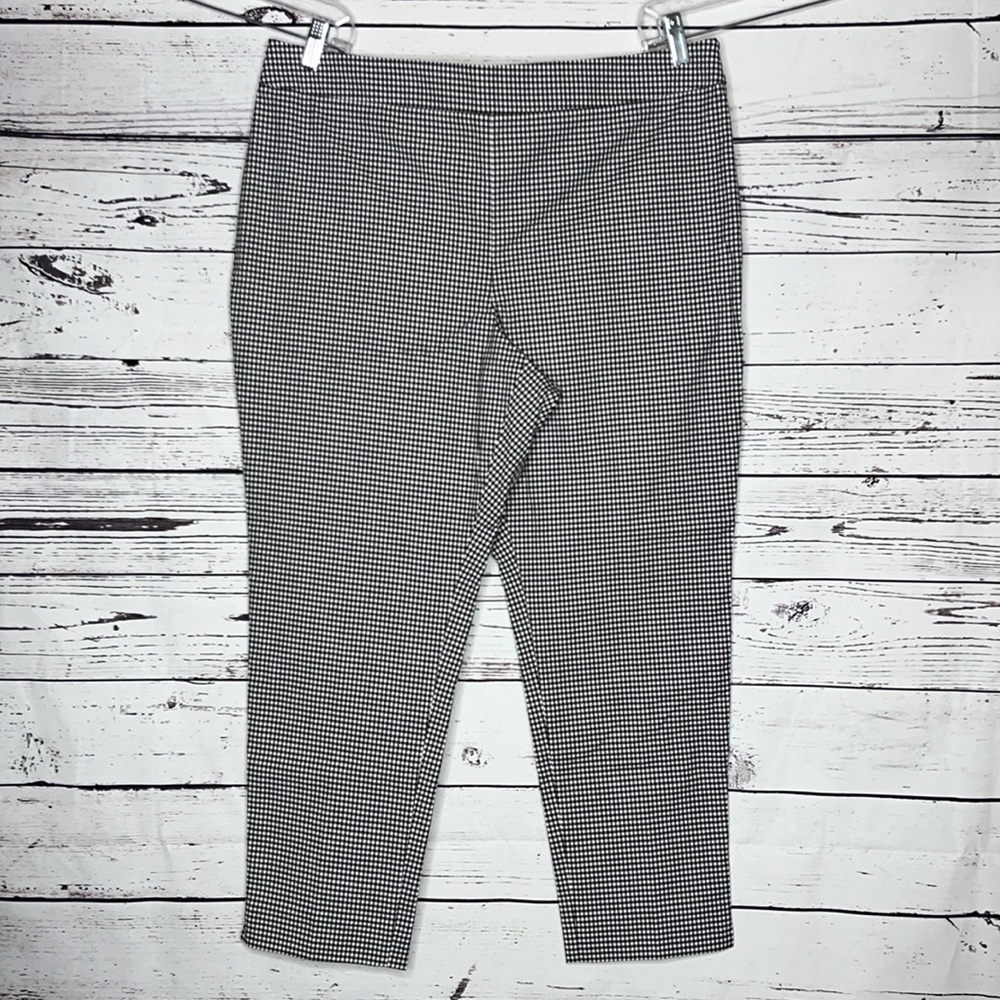 Talbots Petite NWT 16P Black & White Gingham Check Slim Leg Chatham Ankle Pants